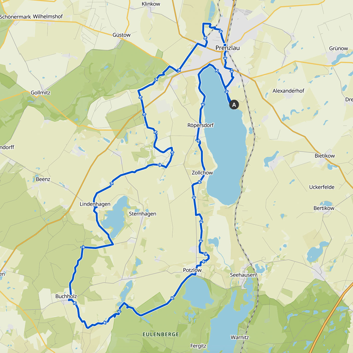 Streckenverlauf UckerMarsch 2025